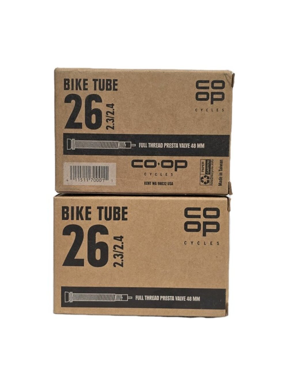 Co Op 2-PACK 26 Inch 2.3/2.4 Bike Tube 48MM Full Thread Presta Valve NEW